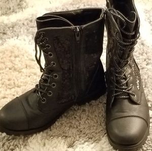 Gia Mia sequined combat boots